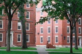 Image of two brick buildings on campus